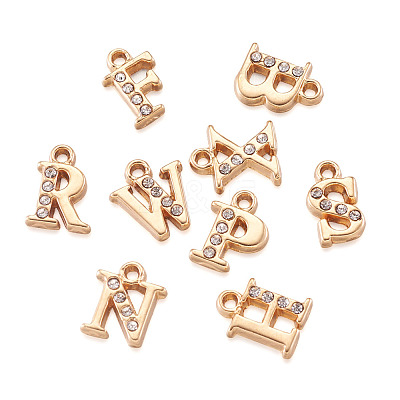 Alloy Rhinestone Charms ALRI-T008-01G-1