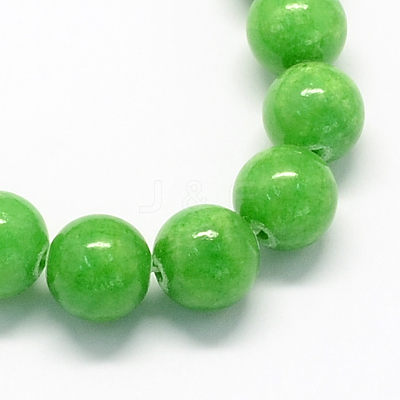 Natural Dyed Yellow Jade Gemstone Bead Strands G-R271-8mm-YXS17-1
