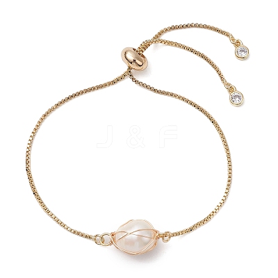 Freshwater Pearl Slider Ring BJEW-JB11132-1