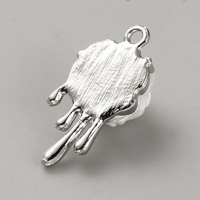 White Series Love Bow Alloy Acrylic Pendant PALLOY-WH0115-01P-06-1