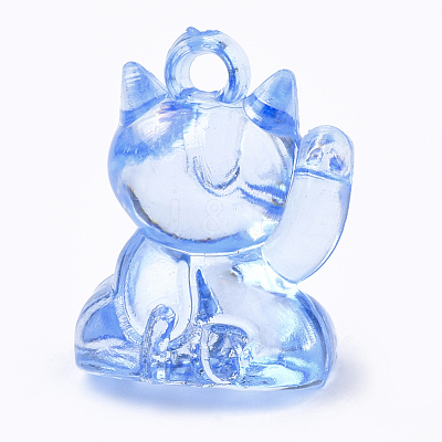 Transparent Acrylic Kitten Pendants TACR-S149-10-1