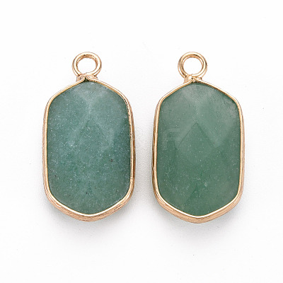 Natural Green Aventurine Pendants G-S359-296A-1
