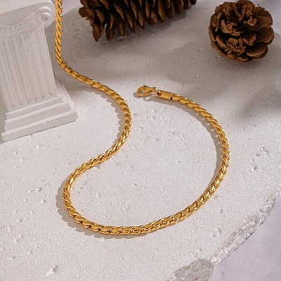 3.5MM 304 Stainless Steel Twisted Chain Necklaces for Women KJ9956-1-1