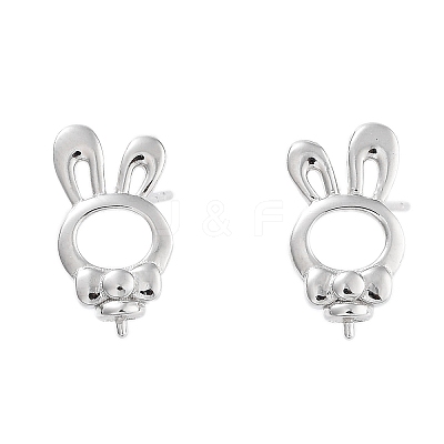 925 Sterling Silver Stud Earrings Findings EJEW-B038-07P-1