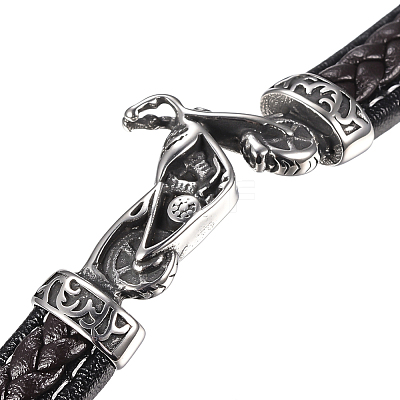Men's Braided Leather Cord Bracelets BJEW-H559-10C-1