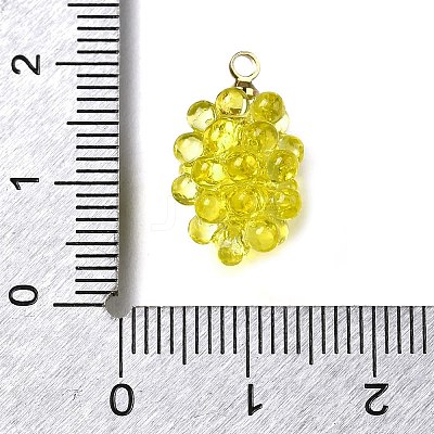 Grape Brass Acrylic Pendants OACR-R006-05G-05-1