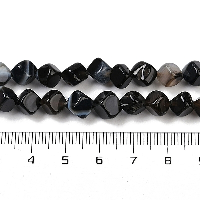 Natural Banded Agate(Dyed & Heated) Beads Strands G-A257-A03-01-1