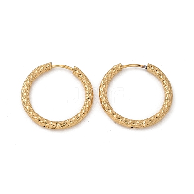 Ion Plating(IP) 304 Stainless Steel Grooved Hoop Earrings X-EJEW-M218-01C-G-1