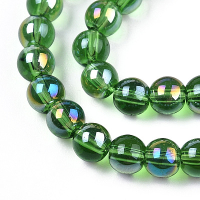 Electroplate Transparent Glass Beads Strands GLAA-T032-T4mm-AB07-1