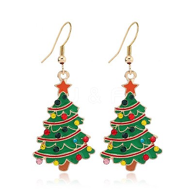 Christmas Theme Alloy Plastic Dangle Earrings FS-WG6FBD6-18-1