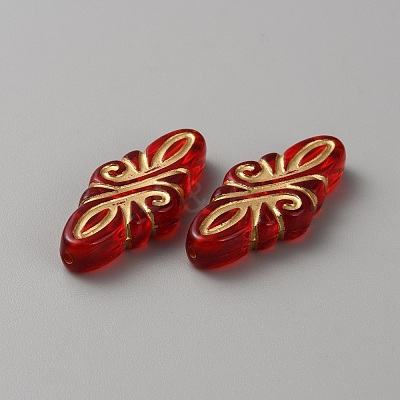 Plating Transparent Acrylic Beads OACR-WH0042-03B-1