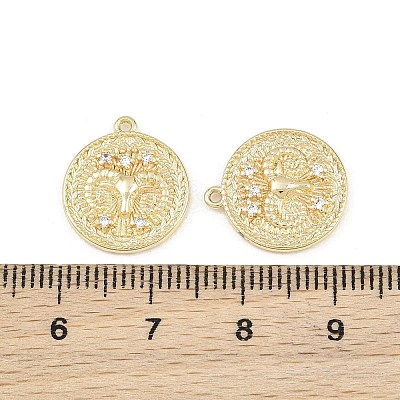 Brass Micro Pave Clear Cubic Zirconia Pendants CU-CBA764E-04-G-1