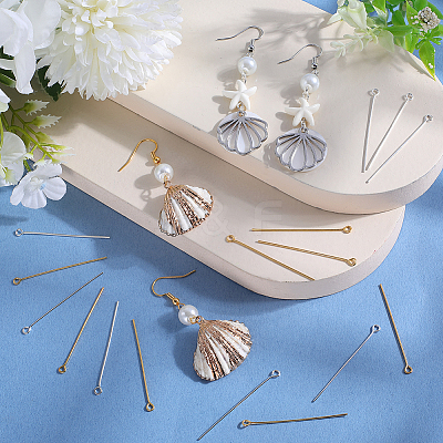 600Pcs 2 Colors Brass Eye Pin KK-SP0001-68C-1