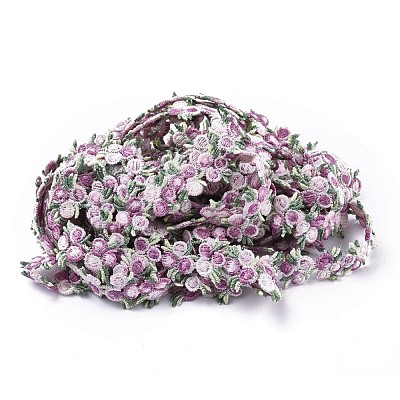 Flower Polyester Trim Ribbon OCOR-WH0057-18G-1