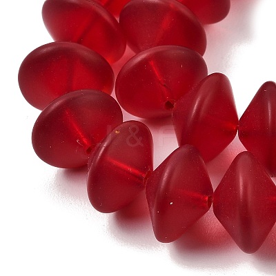 Frosted & Baking Paint Transparent Glass Beads Strands GL-CBA2ED2-02-1