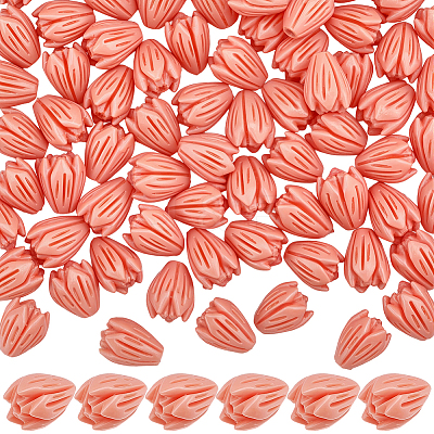 100Pcs Dyed Synthetic Coral Carved Beads CORA-SP0001-10-1