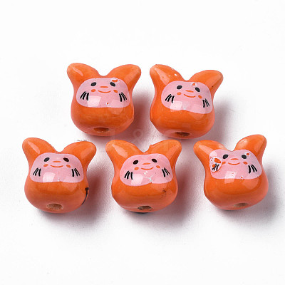 Handmade Porcelain Beads PORC-T007-04O-1