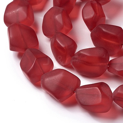 Transparent Frosted Glass Beads Strands FGLA-S001-02H-1