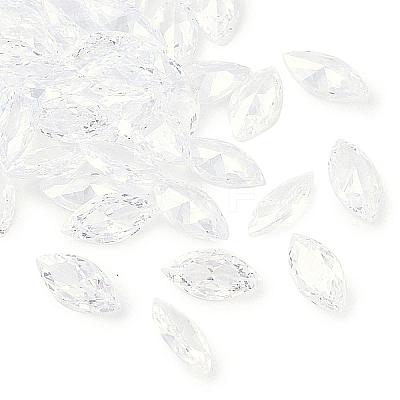 Cubic Zirconia Pointed Back Cabochons ZIRC-M003-10x5mm-007-1