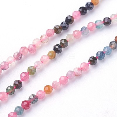 Natural Multicolor Tourmaline Beads Strands G-F619-20B-2mm-1