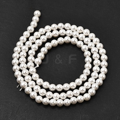 Electroplated Shell Pearl Beads Strands BSHE-K017-4mm-1