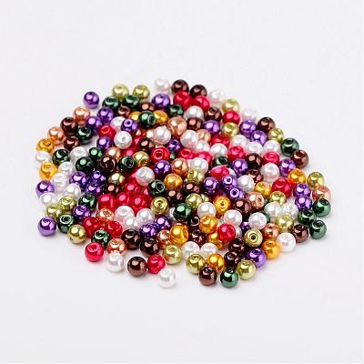 Luster Pearlized Glass Pearl Beads HY-X006-4mm-09-1