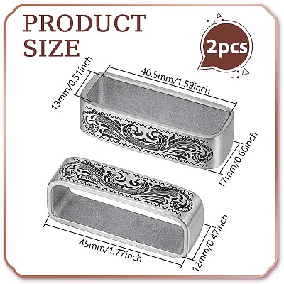 2Pcs 304 Stainless Steel Belt Keeper Rings FIND-PH0061-84A-1