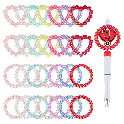 28Pcs 14 Styles Acrylic Bead Frame SACR-GA0001-08-1