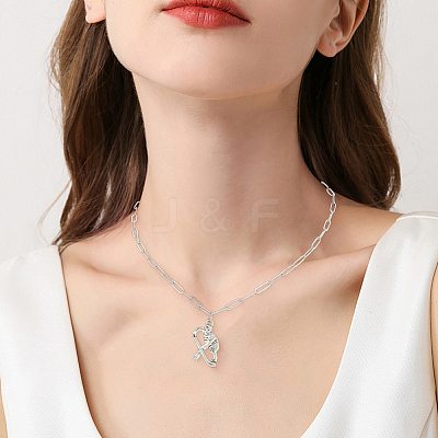 6Pcs 304 Stainless Steel Paperclip Chain Necklaces NJEW-SC0001-57A-P-1