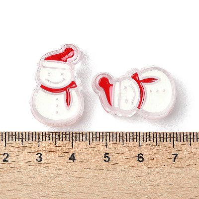 Christmas Decorations Theme Opaque Acrylic Bead with Enamel OACR-Z021-01J-1