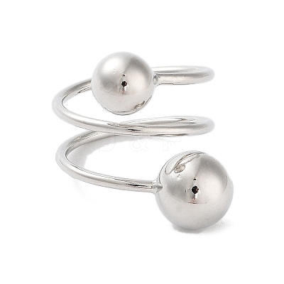 Rack Plating Brass Cuff Rings RJEW-D025-06P-1