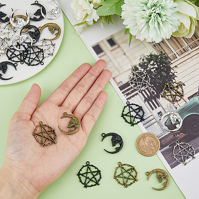 30Pcs 6 Styles Alloy Pendants FIND-FH0007-06-1