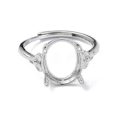 Adjustable 925 Sterling Silver Ring Components STER-K179-40P-1
