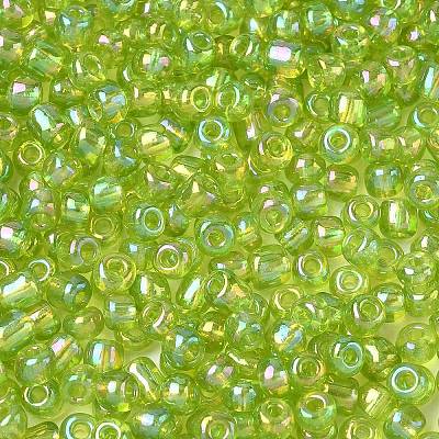 Transparent Rainbow Colours Round Glass Seed Beads X-SEED-A007-4mm-164-1