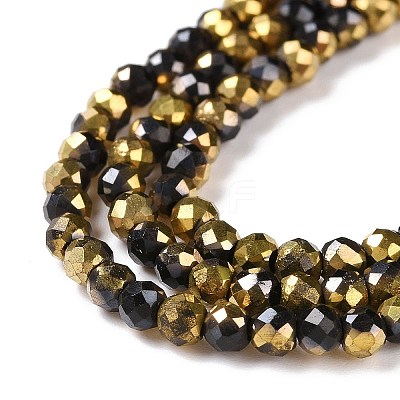 Electroplate Glass Beads Strands GLAA-H021-01B-HP04-1