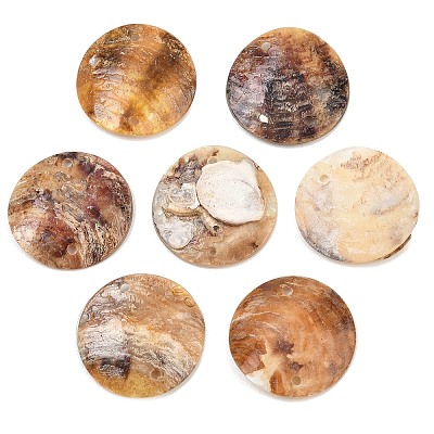Natural Akoya Shell Disc Links Connector Charms SHEL-B005-04-1