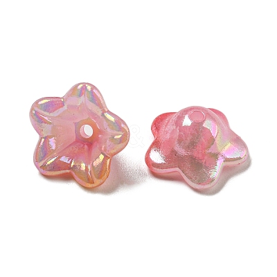 Iridescent Acrylic Bead Caps OACR-C021-08-1