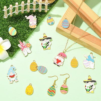 28Pcs 14 Styles Alloy Enamel Pendants ENAM-YW0008-65-1