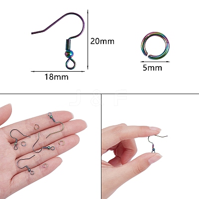 100Pcs 2 Style Earring Hooks and Open Jump Rings STAS-SZ0001-73-1