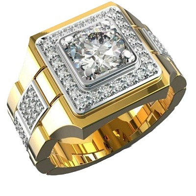 Square Alloy with Crystal Rhinestone Finger Rings FS-WG4A2D8-03-1