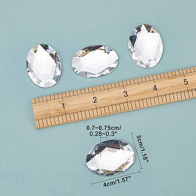 Acrylic Rhinestone Flat Back Cabochons GACR-FH0001-01-1
