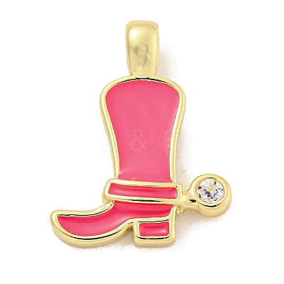 Brass with Cubic Zirconia with Enamel Pendant KK-Q814-22G-06-1