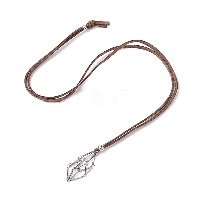 Crystal Holder Cage Necklace NJEW-JN04587-02-1