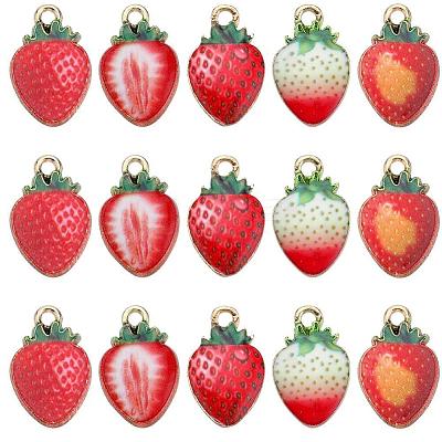50Pcs 5 Styles Printed Alloy Pendants FIND-SC0006-07-1