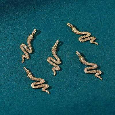 5Pcs Brass Micro Pave Cubic Zirconia Pendants ZIRC-SZ0002-77-1