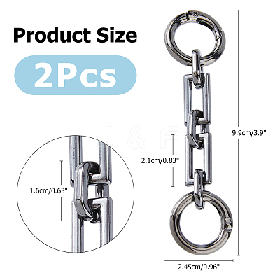 2Pcs Zinc Alloy Bag Extender Cable Chains FIND-FI0001-03B-1