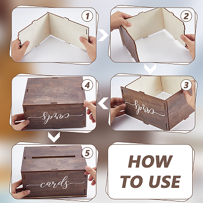 Wooden Greeting Card Storage Boxes CON-WH0107-81-1