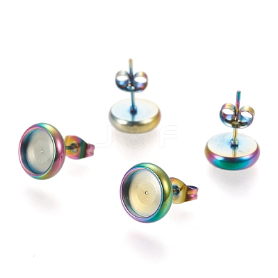 Ion Plating(IP) 304 Stainless Steel Stud Earring Settings STAS-K202-05C-M-1