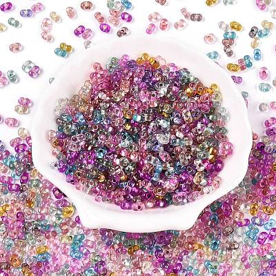 Baking Paint Transparent Glass Seed Beads SEED-N006-05-1