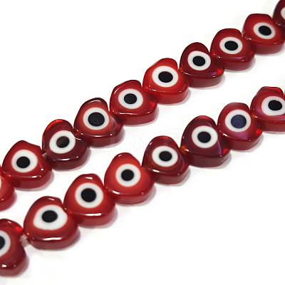 Handmade Evil Eye Lampwork Beads Strands LAMP-F023-B10-1